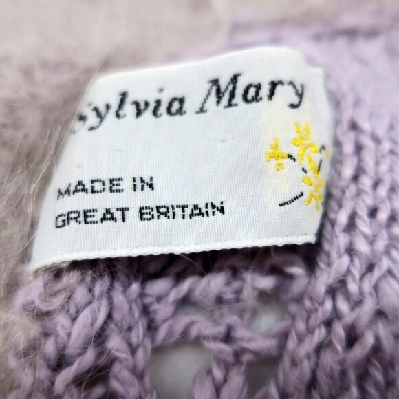 Sylvia Mary Vintage Patchwork Mohair Fluffy Fuzzy Hand-Knit Sweater Medium - Picture 5 of 7